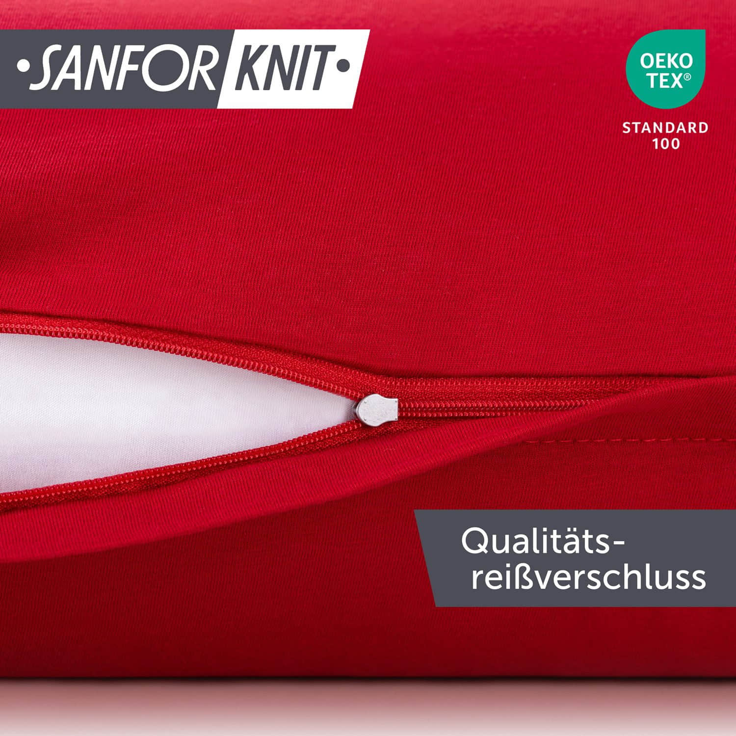 Blumtal Premium Jersey-Kissenbezug 2er-Set (40x80 cm) – 100% Baumwolle, OEKO-TEX® zertifiziert, 12 Farben, superweich & atmungsaktiv Rot Kissen Blumtal