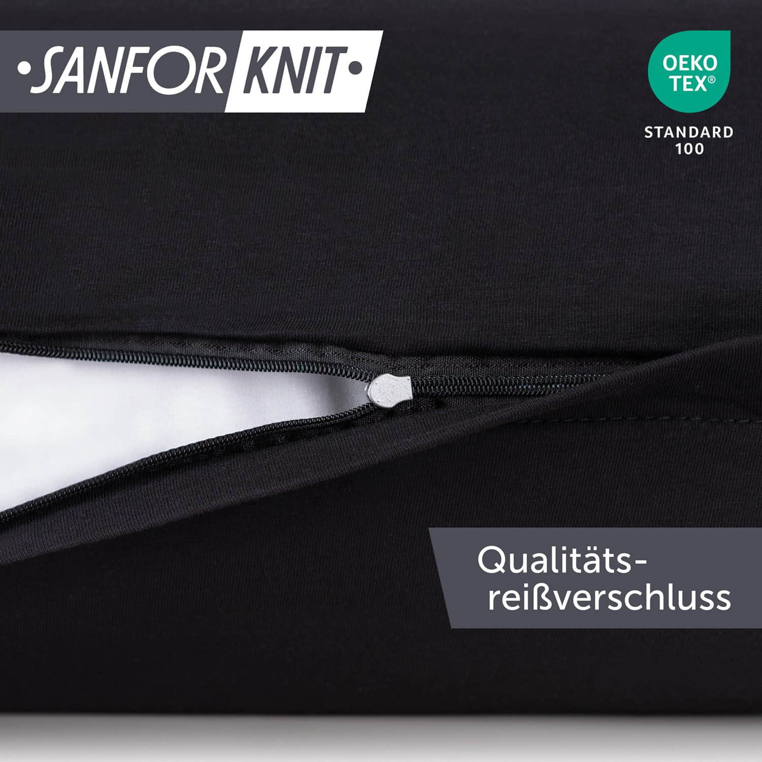 Blumtal Premium Jersey-Kissenbezug 2er-Set (40x80 cm) – 100% Baumwolle, OEKO-TEX® zertifiziert, 12 Farben, superweich & atmungsaktiv Schwarz Kissen Blumtal
