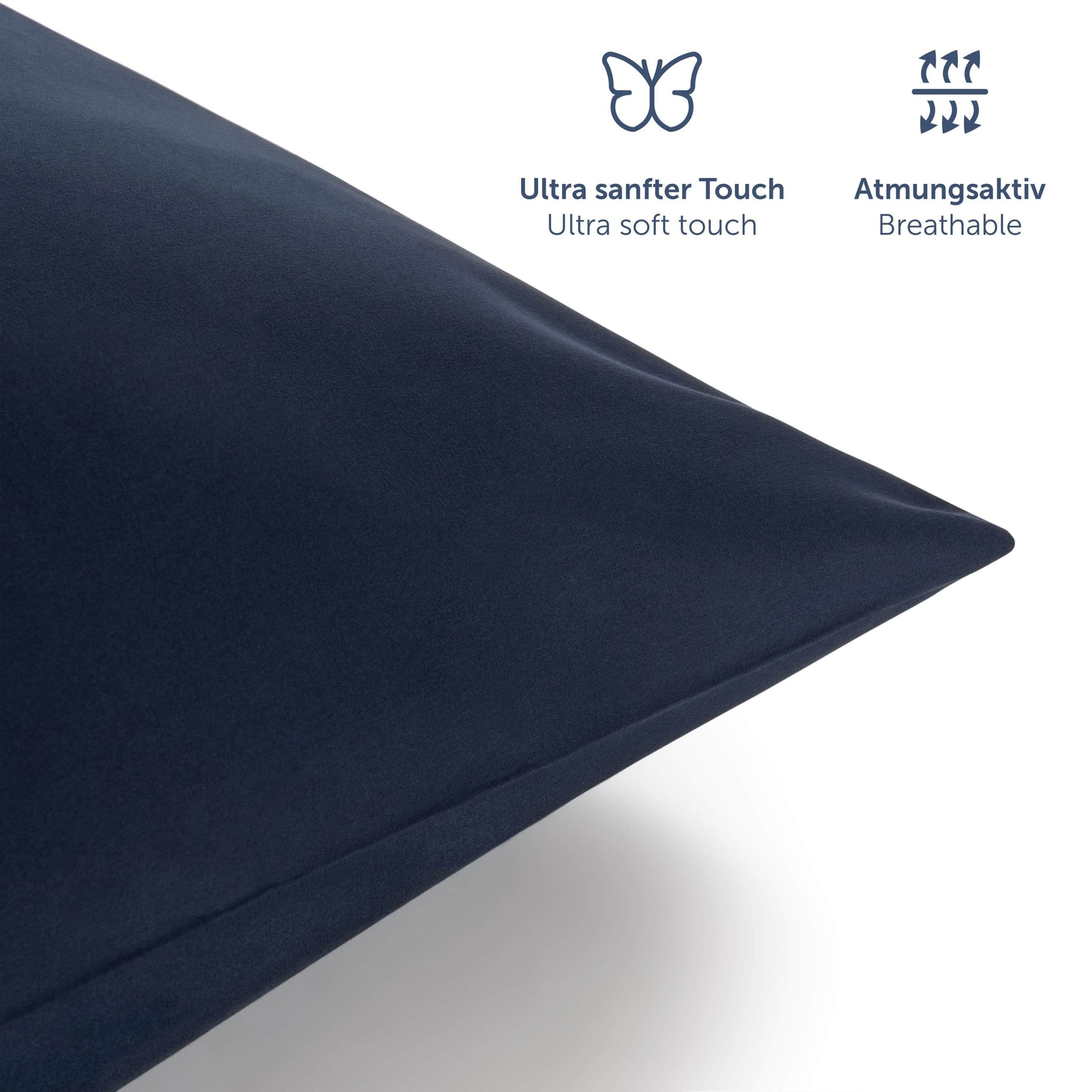 Blumtal Blumtal Premium Microfiber Bedding Set | OEKO-TEX® Certified 100% Polyester | Wrinkle & Fade Resistant | Complete Sheet Sets with Pillowcases Tiefseeblau Bettwäsche