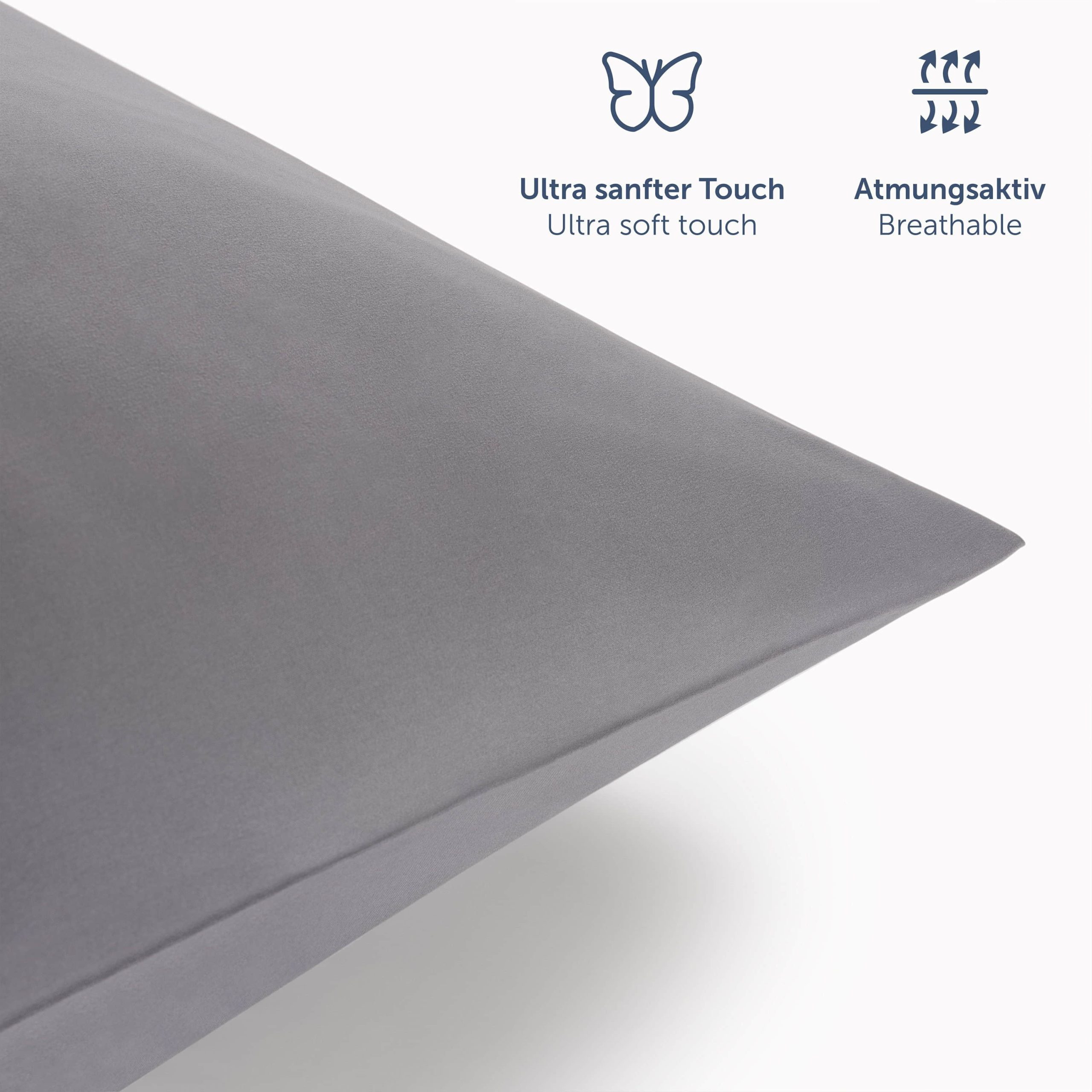 Bettwäsche Blumtal Blumtal Premium Microfiber Bedding Set | OEKO-TEX® Certified 100% Polyester | Wrinkle & Fade Resistant | Complete Sheet Sets with Pillowcases Grau