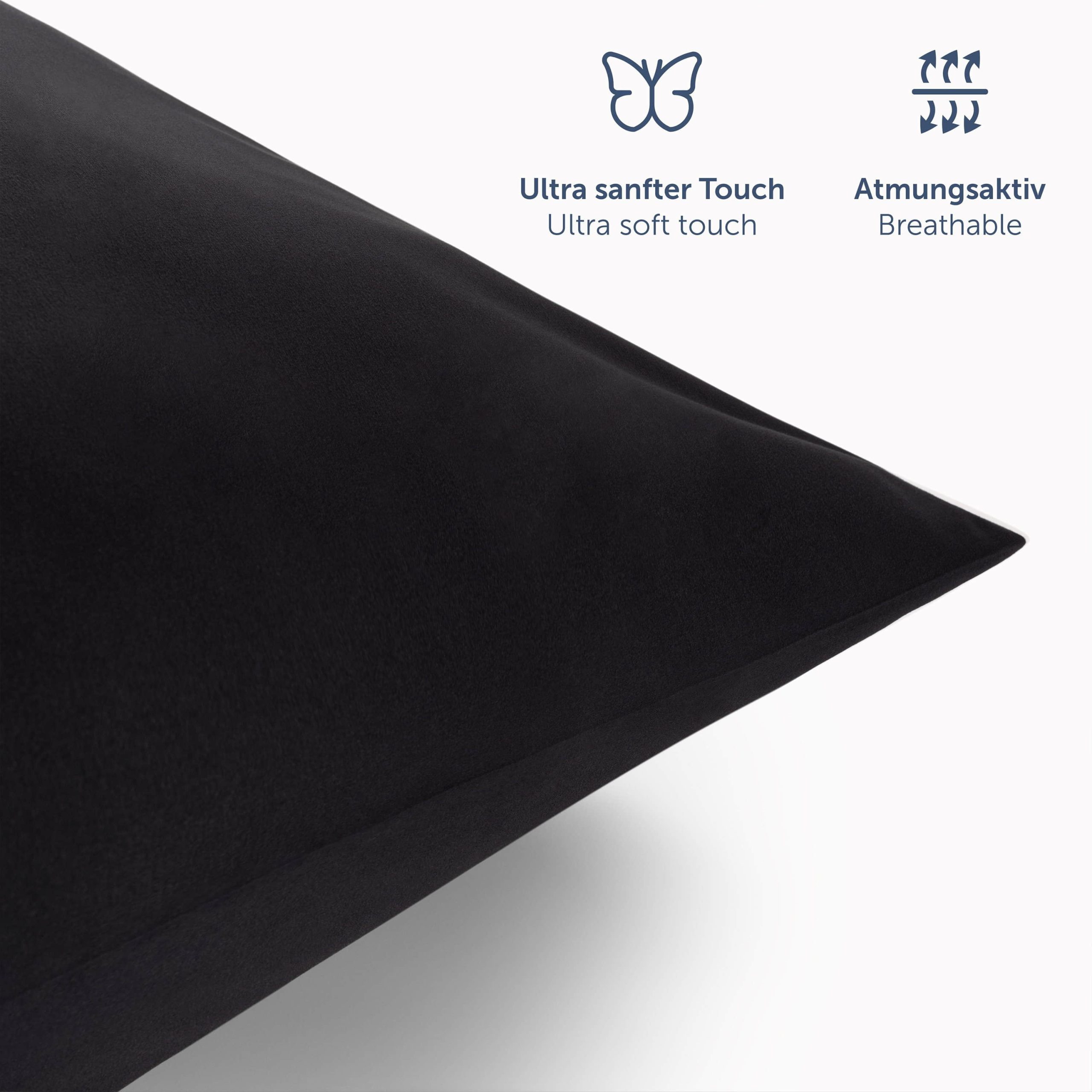 Blumtal Bettwäsche Blumtal Premium Microfiber Bedding Set | OEKO-TEX® Certified 100% Polyester | Wrinkle & Fade Resistant | Complete Sheet Sets with Pillowcases Schwarz