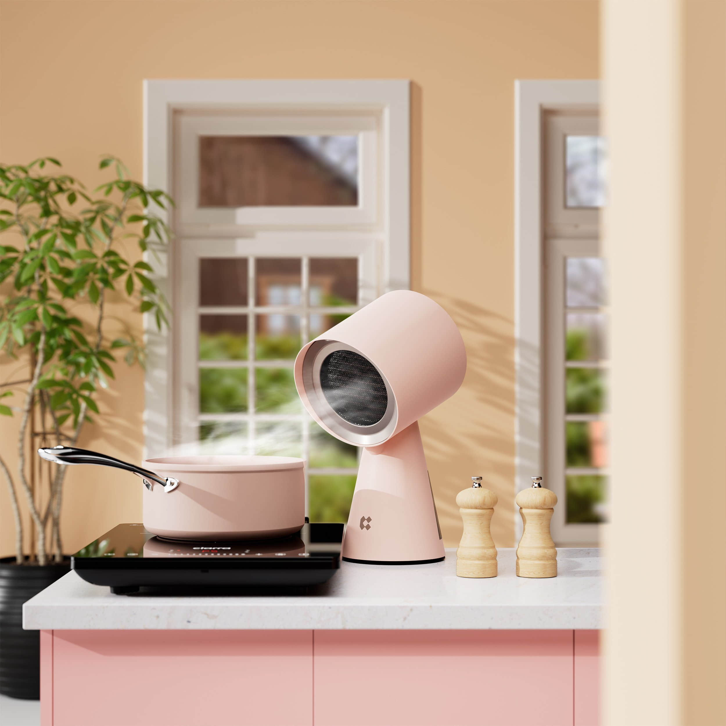 Kochfelder & Kochgeräte CIARRA CIARRA VMBWPL01-4 HOOD TO GO Mini-Dunstabzugshaube Tragbar Blau - Umluft 2 Stufen für Camping, Wohnmobil & kleine Küchen Rosa