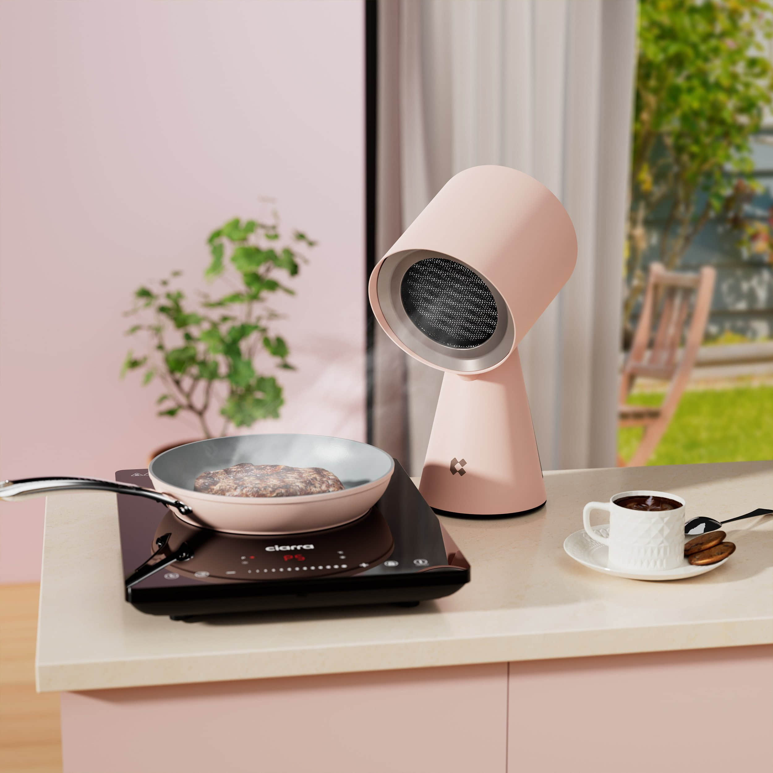 Kochfelder & Kochgeräte CIARRA CIARRA VMBWPL01-4 HOOD TO GO Mini-Dunstabzugshaube Tragbar Blau - Umluft 2 Stufen für Camping, Wohnmobil & kleine Küchen Rosa