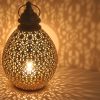Casa Moro Orientalische Kerzenlaterne Omnia M | Shabby Chic Windlicht Weiß-Gold | 41cm Metall Laterne mit Teelichthalter | Ramadan & Marokkanische Deko | Handgefertigt aus 1001 Nacht Casa Moro Dekoration