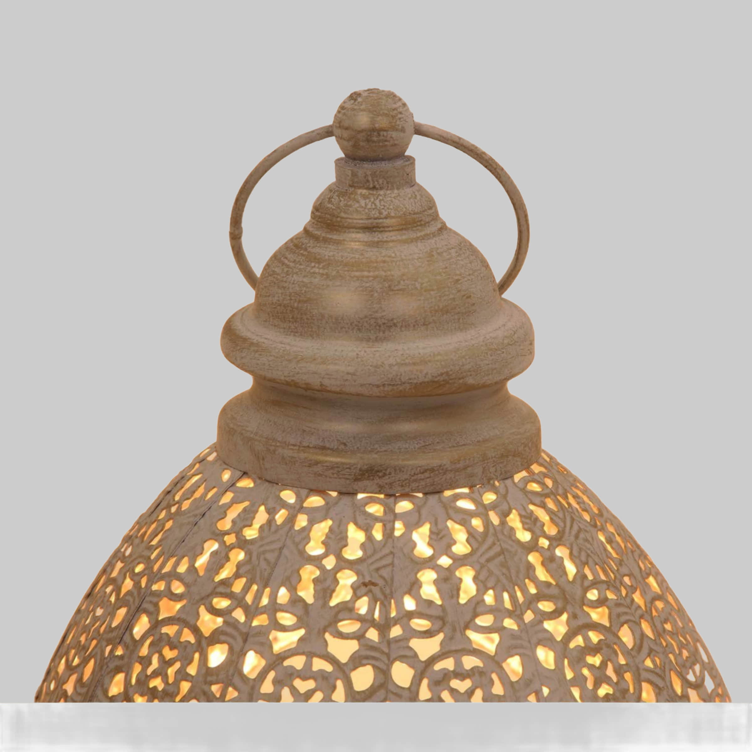 Casa Moro Orientalische Kerzenlaterne Omnia M | Shabby Chic Windlicht Weiß-Gold | 41cm Metall Laterne mit Teelichthalter | Ramadan & Marokkanische Deko | Handgefertigt aus 1001 Nacht Casa Moro Dekoration