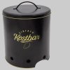 Centi Kartoffelkiste Metalldose Set (3er) - Vorratsdosen für Kartoffeln, Zwiebeln & Knoblauch - Schwarz mit Marmor-Motiv - Ø21cm, H27cm - Mit Luftlöchern & Metall-Deckel Centi Aufbewahrung