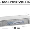 Centi Unterbettkommode 100L – Premium Aufbewahrungsbox mit Sichtfenster für Bettkasten (100x45x15 cm) – Staubschutz für Kleidung, Decken & Spielzeug Centi Aufbewahrung