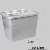 Centi Centi XXL 80L Storage Box Set (2-Pack) - Heavy Duty Stackable Plastic Containers with Locking Lids & Wheels - 45x54x40cm Rosa Organizers for Home/Garage/Office Aufbewahrung