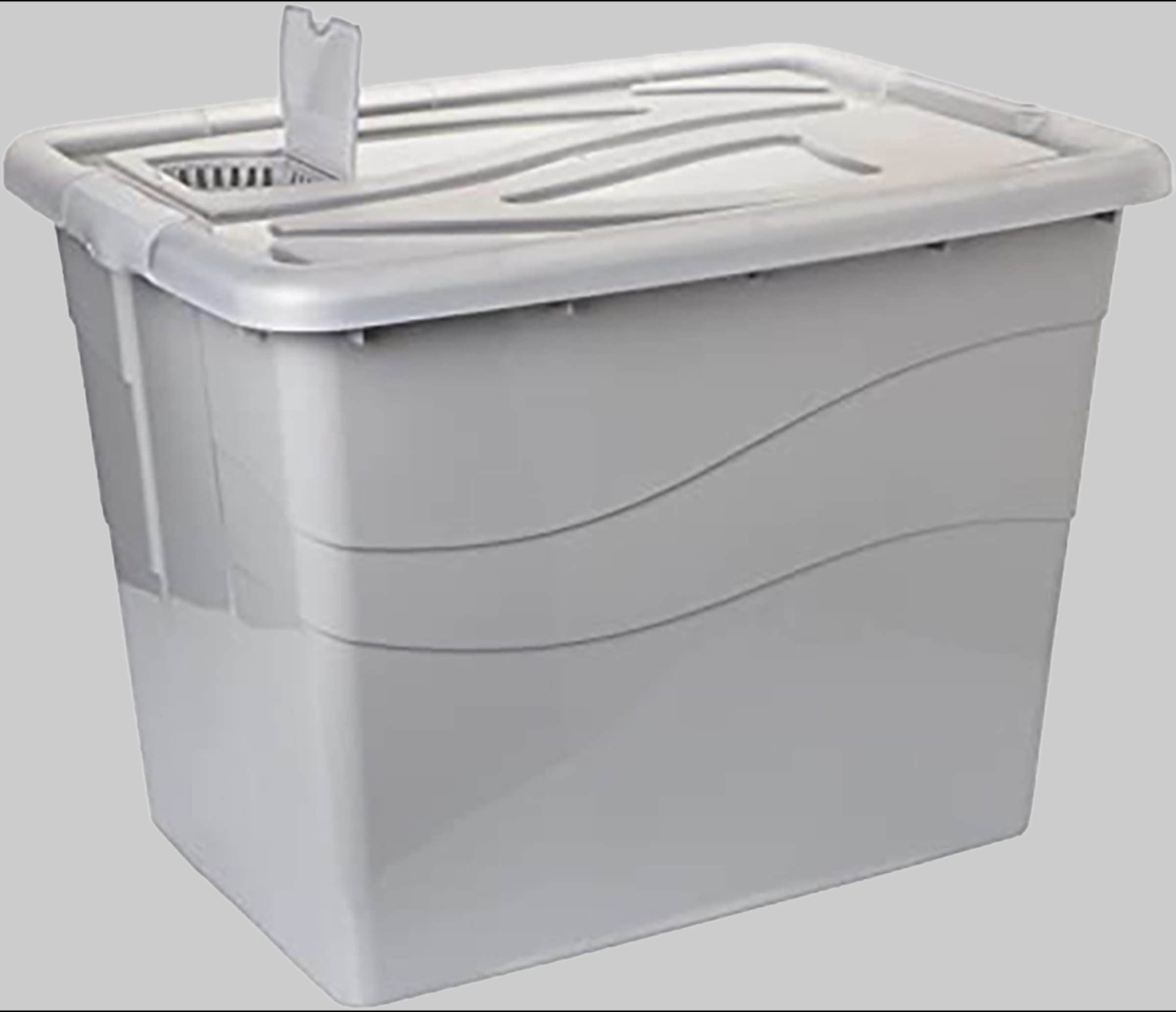 Centi Centi XXL 80L Storage Box Set (2-Pack) - Heavy Duty Stackable Plastic Containers with Locking Lids & Wheels - 45x54x40cm Rosa Organizers for Home/Garage/Office Aufbewahrung