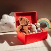 Creative Deco Aufbewahrung Creative Deco Holzkiste mit Deckel | Große Aufbewahrungsbox 30x20x14 cm | Massivholz Erinnerungskiste für Baby, Wein, Werkzeuge & Deko Rot