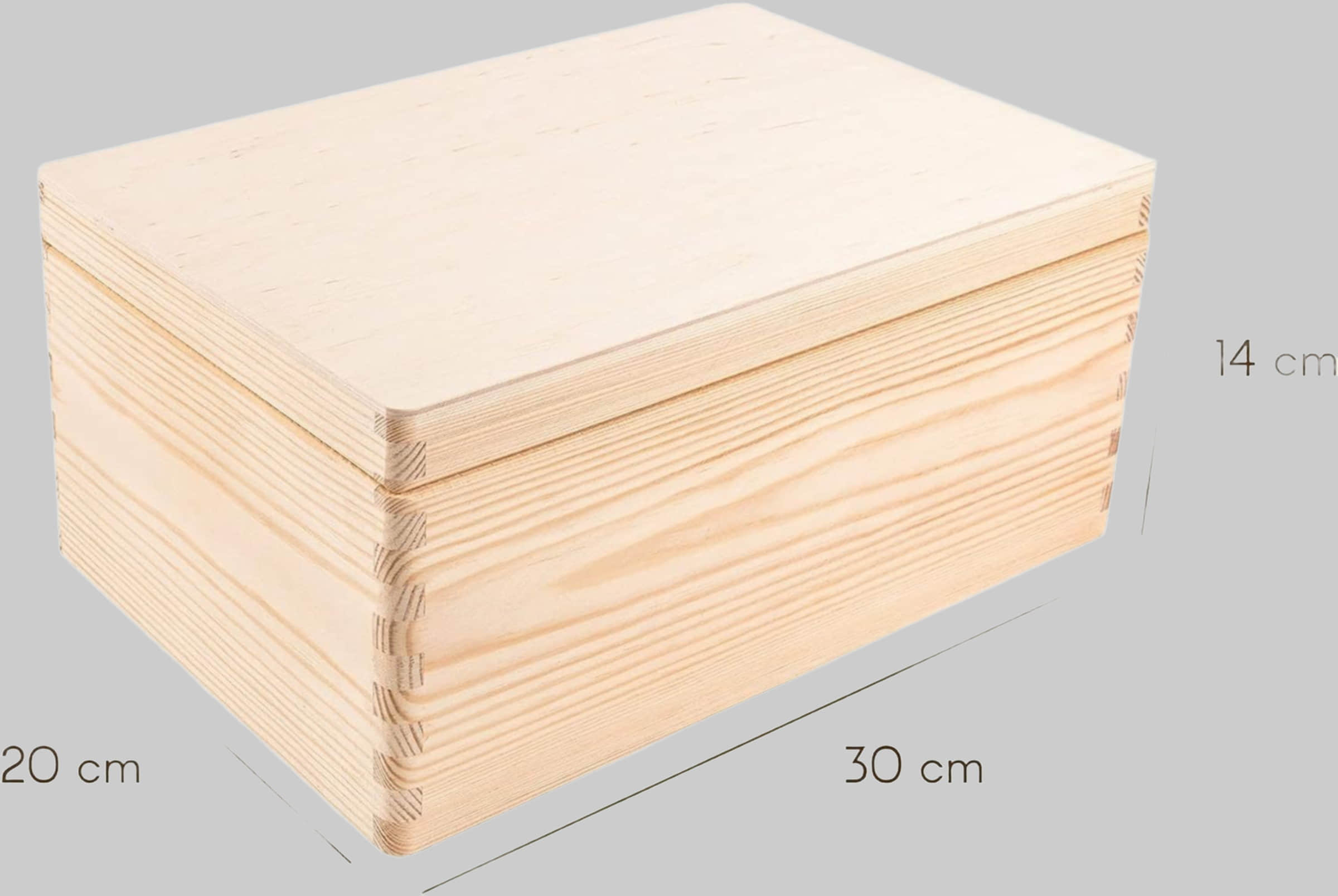 Creative Deco Holzkiste mit Deckel | Große Aufbewahrungsbox 30x20x14 cm | Massivholz Erinnerungskiste für Baby, Wein, Werkzeuge & Deko Natur Creative Deco Aufbewahrung