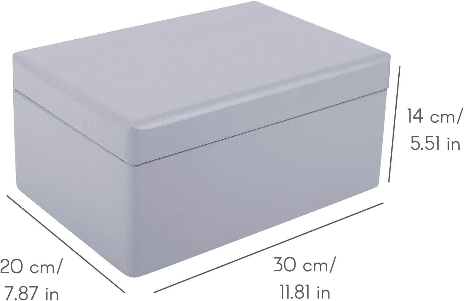 Creative Deco Creative Deco Holzkiste mit Deckel | Große Aufbewahrungsbox 30x20x14 cm | Massivholz Erinnerungskiste für Baby, Wein, Werkzeuge & Deko Grau Aufbewahrung
