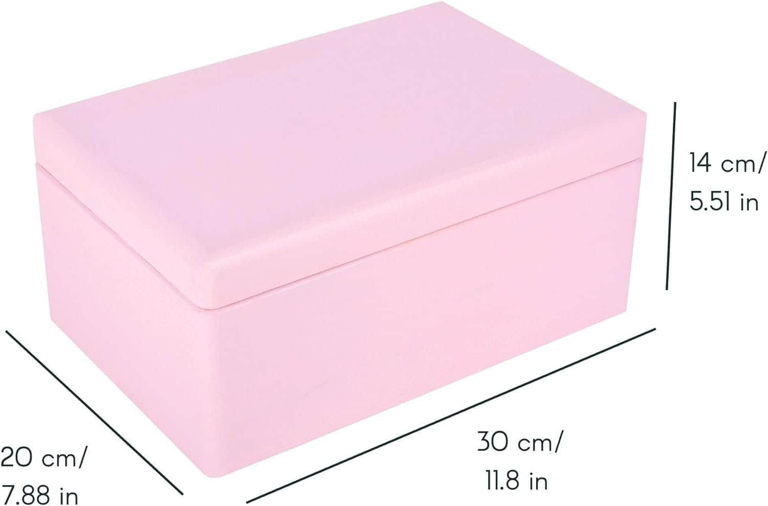 Creative Deco Holzkiste mit Deckel | Große Aufbewahrungsbox 30x20x14 cm | Massivholz Erinnerungskiste für Baby, Wein, Werkzeuge & Deko Rosa Creative Deco Aufbewahrung