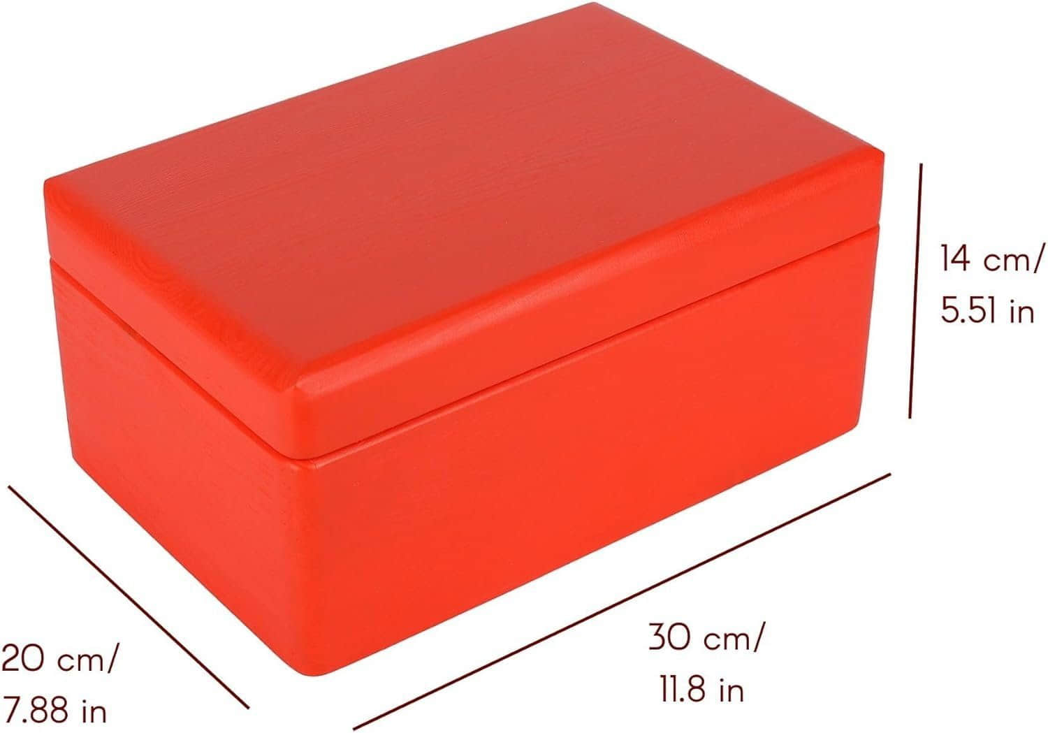 Creative Deco Aufbewahrung Creative Deco Holzkiste mit Deckel | Große Aufbewahrungsbox 30x20x14 cm | Massivholz Erinnerungskiste für Baby, Wein, Werkzeuge & Deko Rot