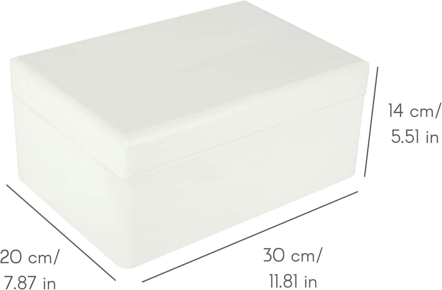 Aufbewahrung Creative Deco Creative Deco Holzkiste mit Deckel | Große Aufbewahrungsbox 30x20x14 cm | Massivholz Erinnerungskiste für Baby, Wein, Werkzeuge & Deko Weiß