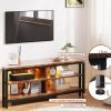 Kommoden & Sideboards Dripex DRIPEX Corner TV Cabinet with LED Lights - 106cm Wide Retro Brown Lowboard (MDF) for 65" TVs | 2 Storage Compartments | Space-Saving Design 106cm Braun