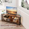 DRIPEX Corner TV Cabinet with LED Lights - 106cm Wide Retro Brown Lowboard (MDF) for 65" TVs | 2 Storage Compartments | Space-Saving Design 120cm Braun Kommoden & Sideboards Dripex