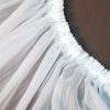 DecoHome24 Gardine Voile Streifen Weiß – Maßgefertigte halbtransparente Voile-Gardine mit Kräuselband (1 Stück) | Elegante Fensterdekoration DecoHome24 Gardinen