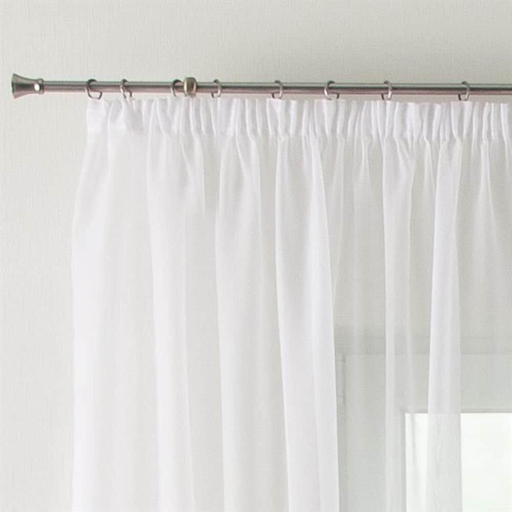 DecoHome24 DecoHome24 Premium Voile-Gardine Weiß mit Kräuselband | Maßgeschneiderte Store-Gardine | Halbtransparenter Lichtfilter Gardinen