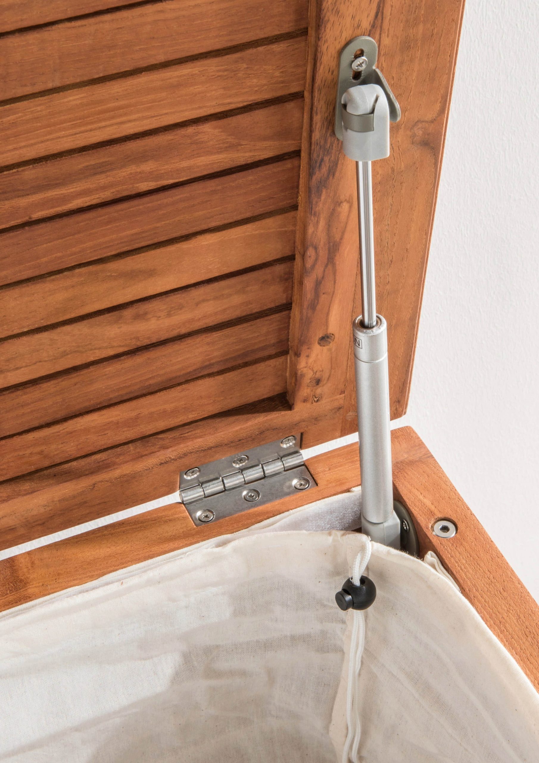 Destiny Wäschebox »SPA & LIVING« – Premium Teak Laundry Hamper with Removable Liner, 45x45x66cm, Natural Wood Grain Finish Destiny Bad & Sanitär