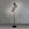 ECO-LIGHT Bauhaus LED Stehlampe mit Dimmfunktion | 4 Goldene Glas-Kugeln | Warmweiß 2700K | Höhenverstellbar 150-180cm | Modernes Design Schwarz-Ra ECO-LIGHT Lampen