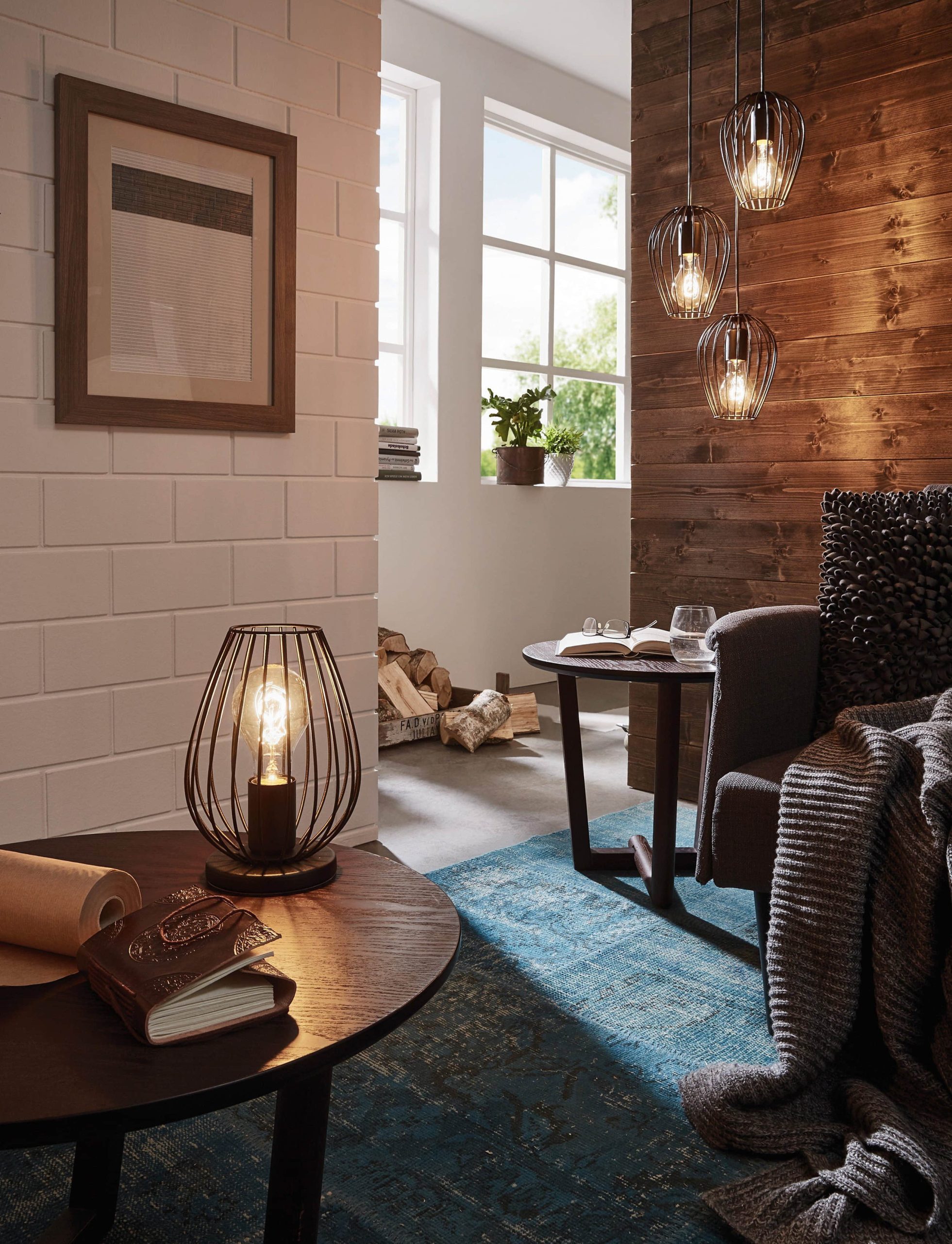 EGLO EGLO NEWTOWN Vintage Industrial Table Lamp - Black Steel Cage Design with E27 Socket (Max 60W) - Bedside or Desk Lighting Lampen