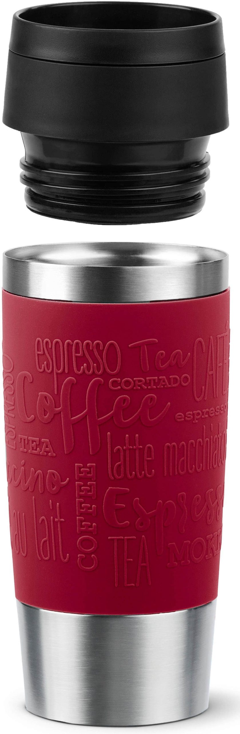 Emsa EMSA Travel Mug Classic Thermobecher - Edelstahl Isolierbecher mit 360° Öffnung (360ml/500ml) | 4-6h Heißhaltung | Spülmaschinenfest | 100% Dicht Dunkelrot Geschirr & Tischaccessoires