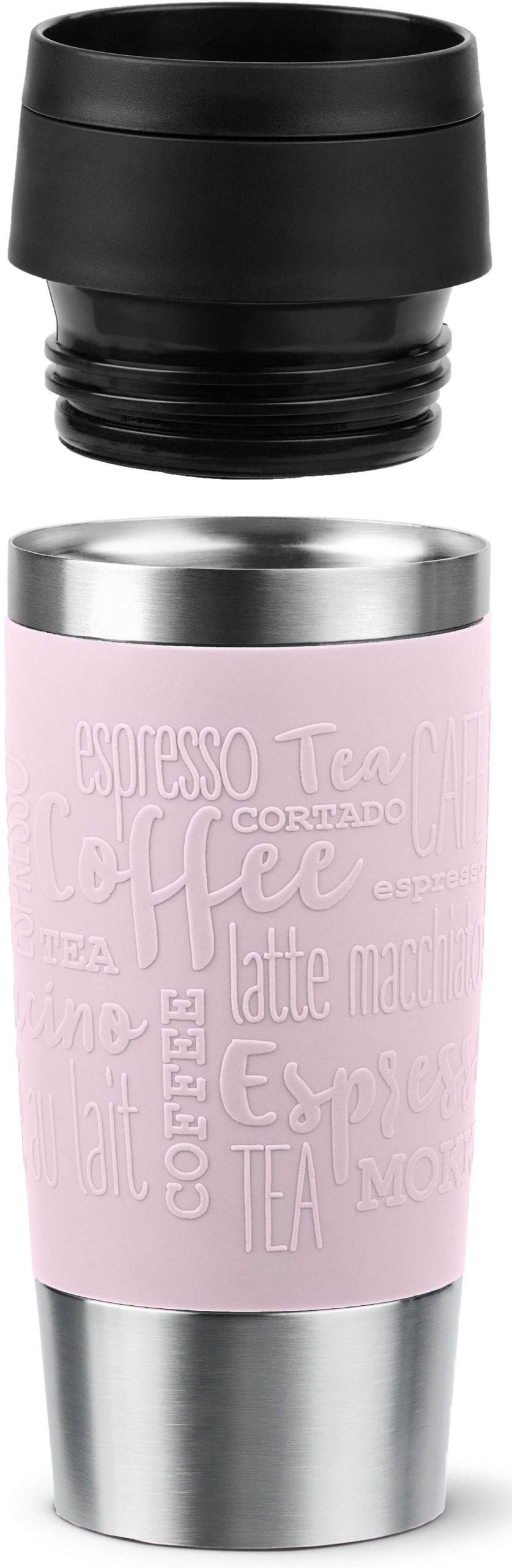 EMSA Travel Mug Classic Thermobecher - Edelstahl Isolierbecher mit 360° Öffnung (360ml/500ml) | 4-6h Heißhaltung | Spülmaschinenfest | 100% Dicht Pastell-Pink Geschirr & Tischaccessoires Emsa