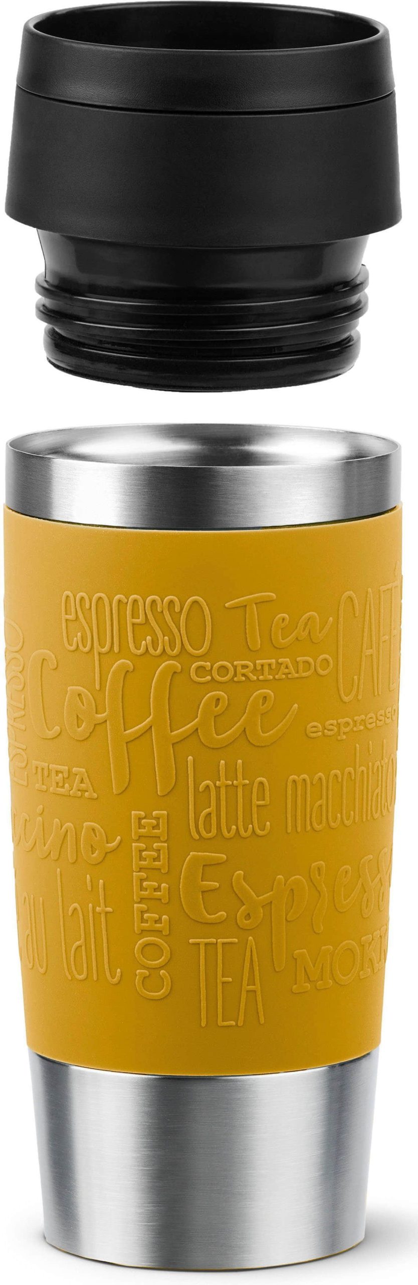 EMSA Travel Mug Classic Thermobecher - Edelstahl Isolierbecher mit 360° Öffnung (360ml/500ml) | 4-6h Heißhaltung | Spülmaschinenfest | 100% Dicht Senf-Gelb Geschirr & Tischaccessoires Emsa