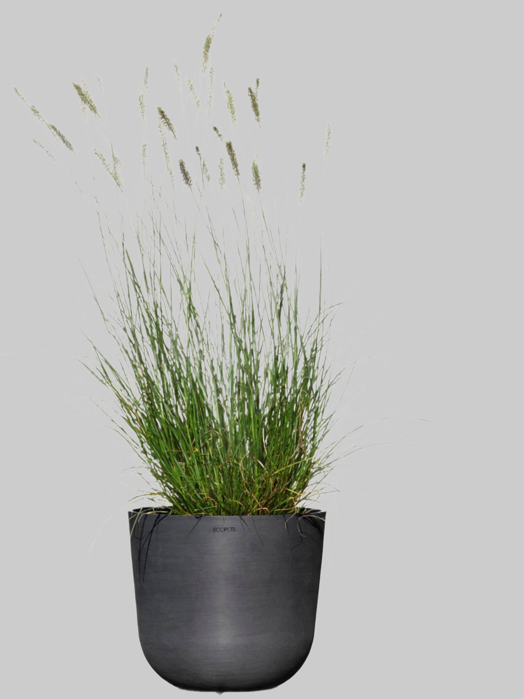 Garten & Balkon ECOPOTS Ecopots Oslo 35cm Dark Grey Recycled Plastic Flower Pot - Large Round Planter for Indoor/Outdoor Plants - Frostproof & UV-Resistant