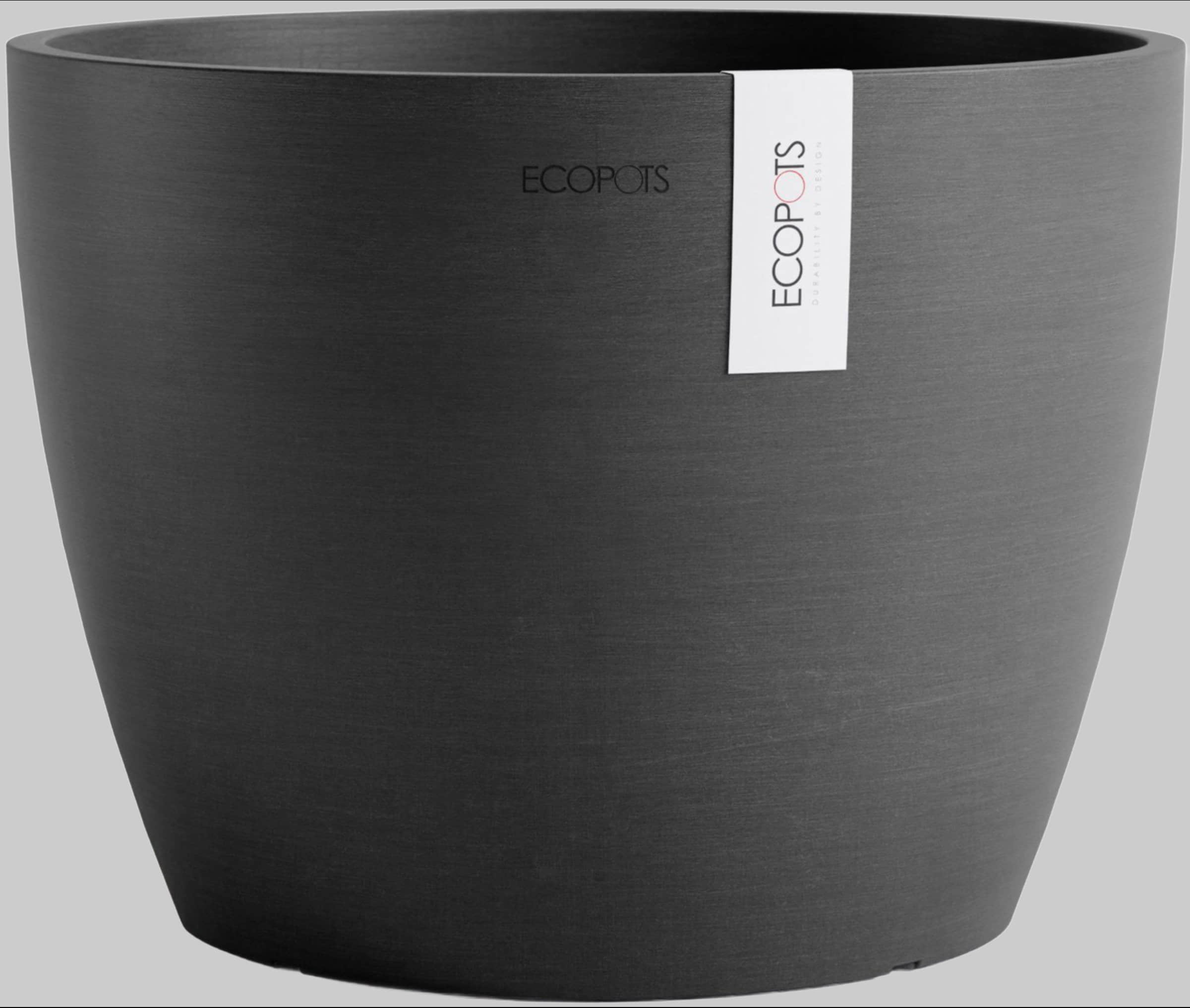 ECOPOTS Garten & Balkon Ecopots Stockholm 31 Dark Grey Plant Pot - Durable 31cm Round Frostproof Indoor/Outdoor Planter for Houseplants & Garden