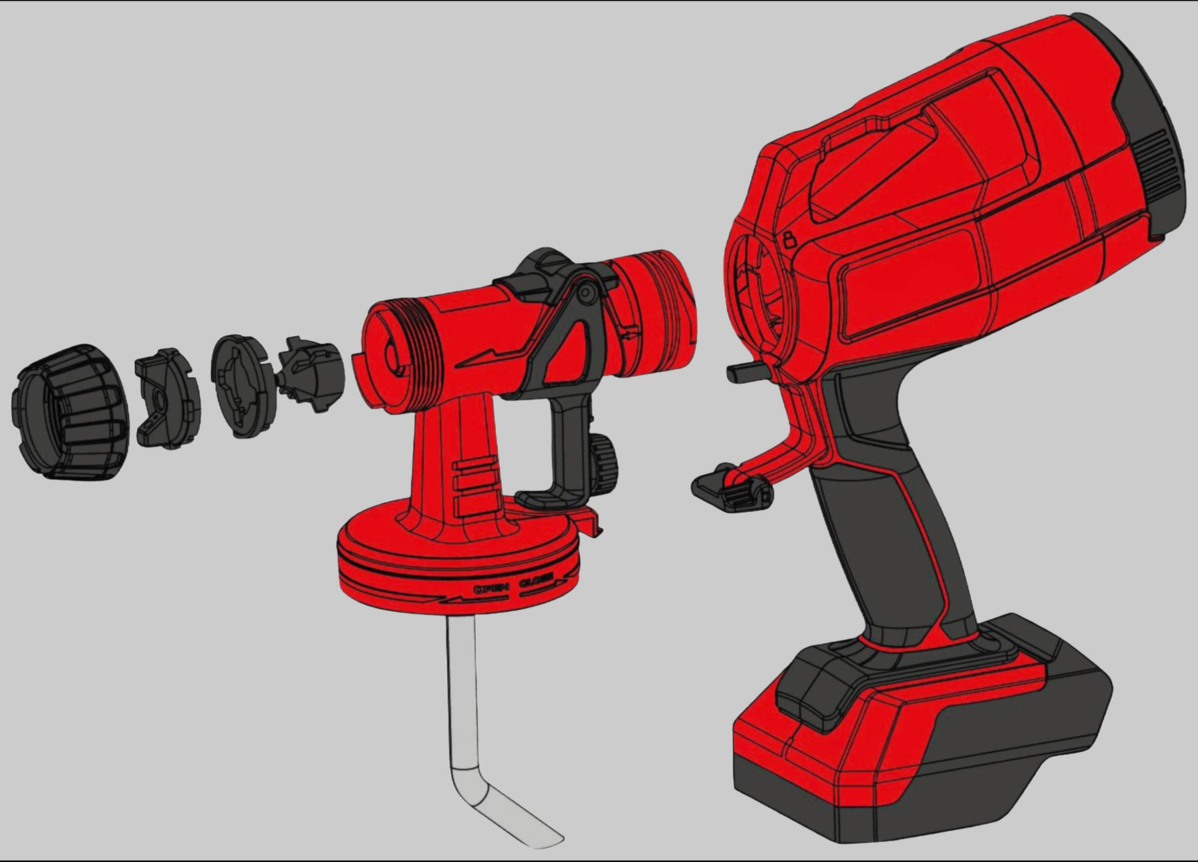 Einhell Power X-Change TC-SY 18/60 Li-Solo Cordless Paint Spray System - 18V Handheld Spray Gun with 800ml Tank & Accessories (Battery Not Included) Einhell Werkzeug & Maschinen