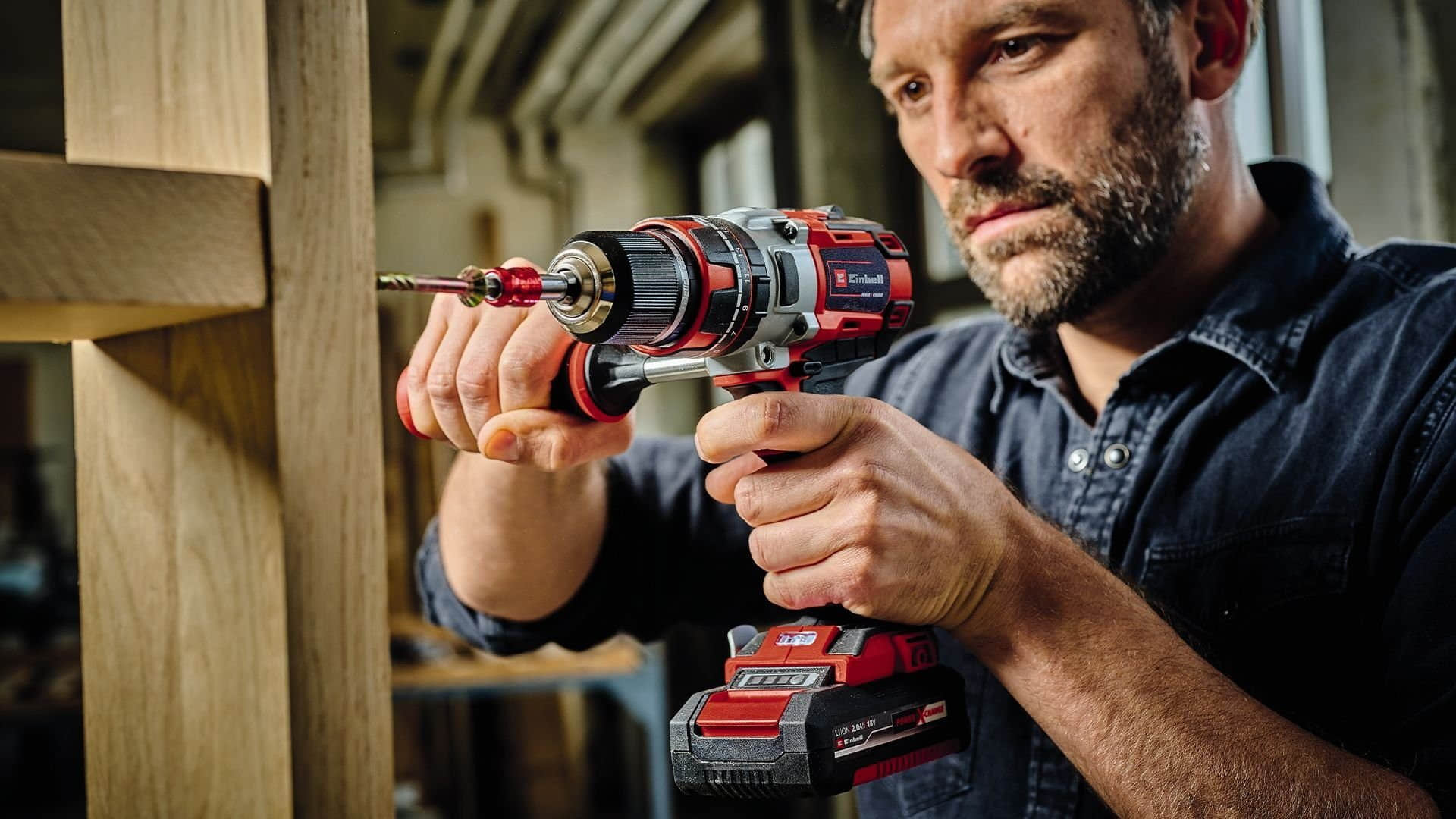 Einhell Power X-Change TE-CD 18 Li-i BL Cordless Hammer Drill - 1800 RPM, 50 Nm Torque, Brushless Motor, Includes 2x 2.0Ah Batteries & Charger Einhell Werkzeug & Maschinen