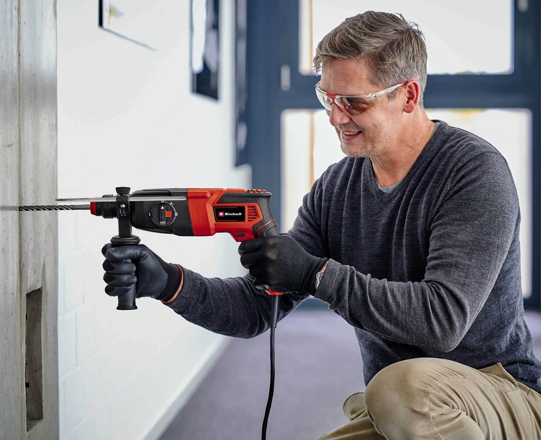 Einhell TC-RH 620 4F Rotary Hammer Kit (620W, 2.2J Impact) with SDS-Plus Chuck & 3 Drill Bits - Professional Power Tool for Concrete Drilling & Chiseling Werkzeug & Maschinen Einhell