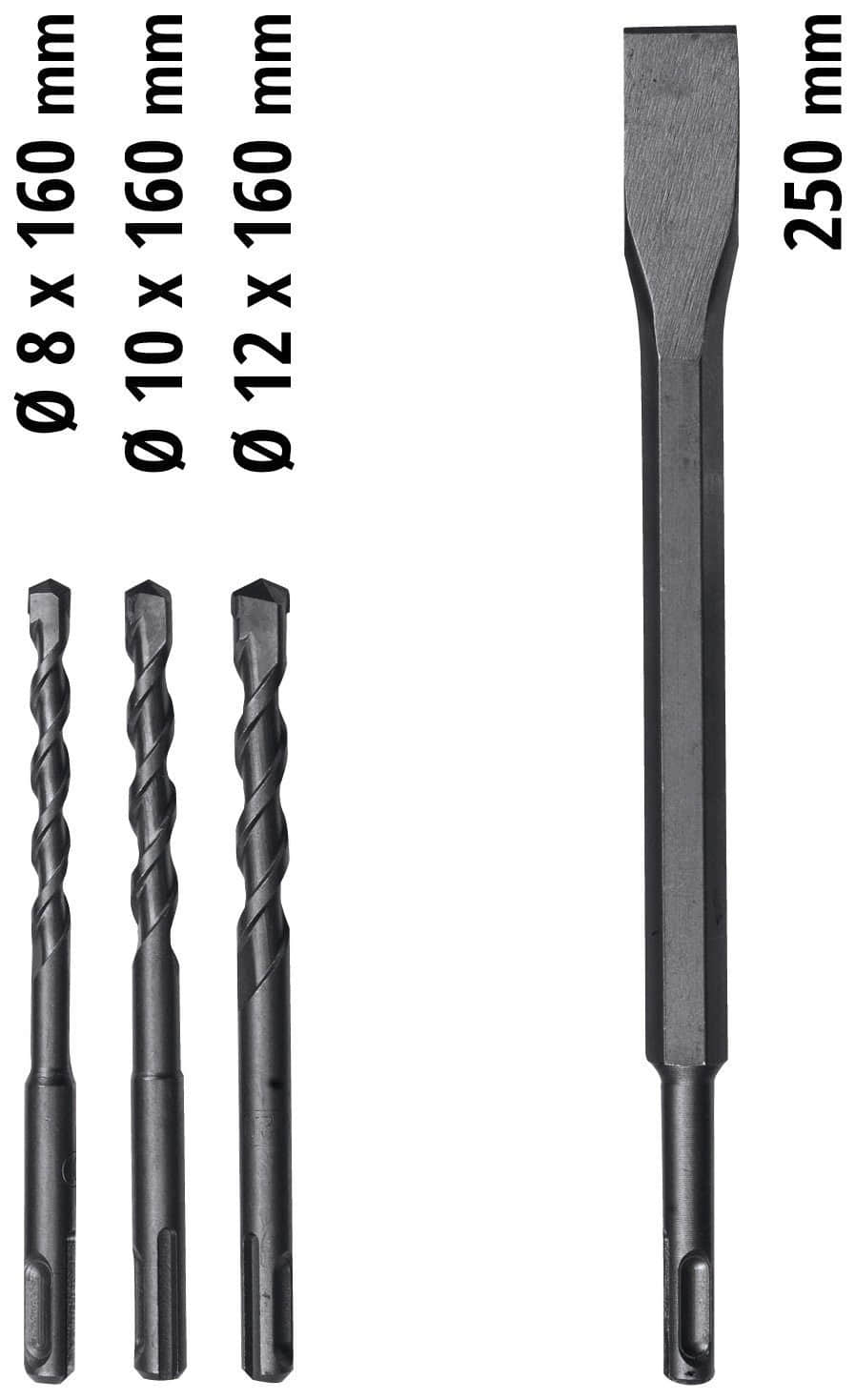 Einhell TC-RH 620 4F Rotary Hammer Kit (620W, 2.2J Impact) with SDS-Plus Chuck & 3 Drill Bits - Professional Power Tool for Concrete Drilling & Chiseling Werkzeug & Maschinen Einhell