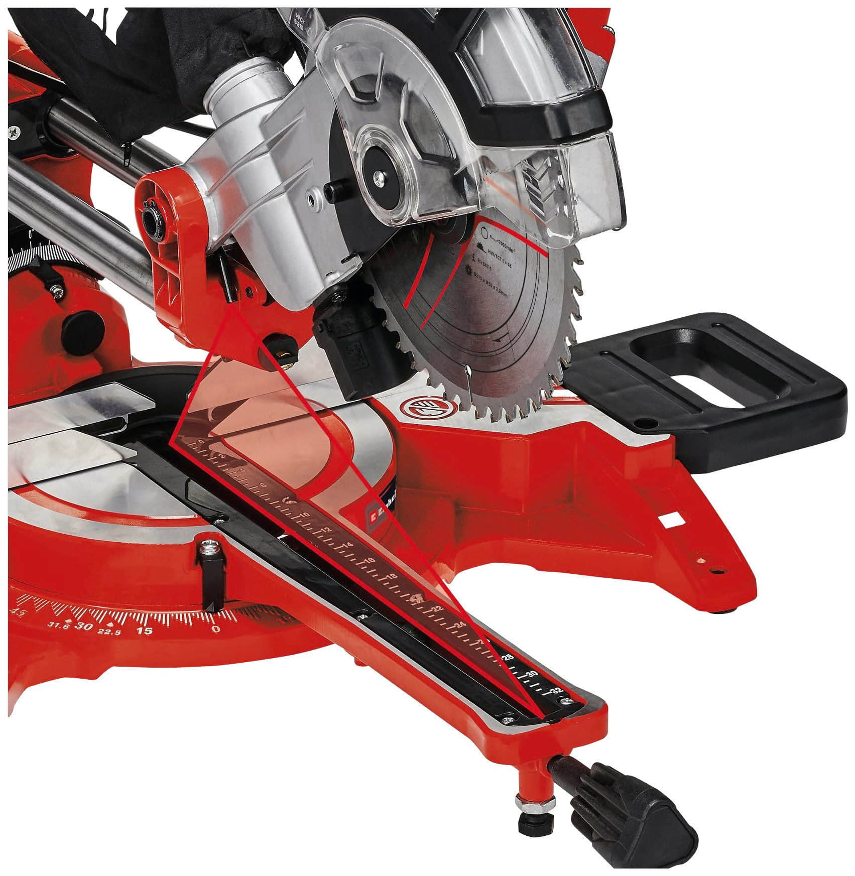 Werkzeug & Maschinen Einhell Einhell TC-SM 2131/1 Dual 1500W Sliding Compound Miter Saw with Laser Guide | 4900 RPM | 12" Cutting Capacity | Dual Bevel 0-45° | Dust Collection