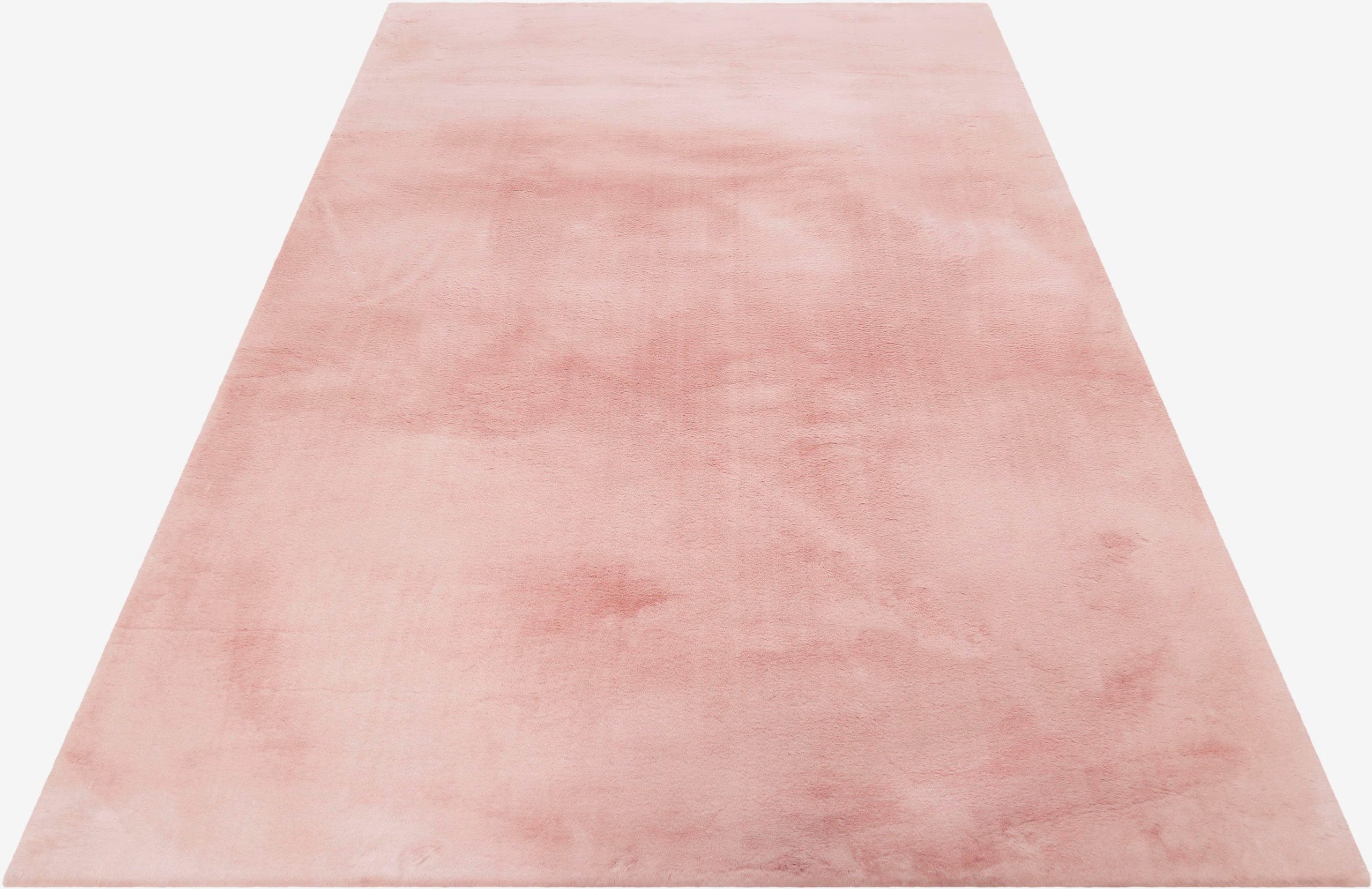 Esprit Alice Kunstfell Hochflor Teppich | 25mm Kaninchenfell-Haptik | Extra weicher rechteckiger Wohnzimmerteppich in Terrakotta-Orange rosa Teppiche Esprit