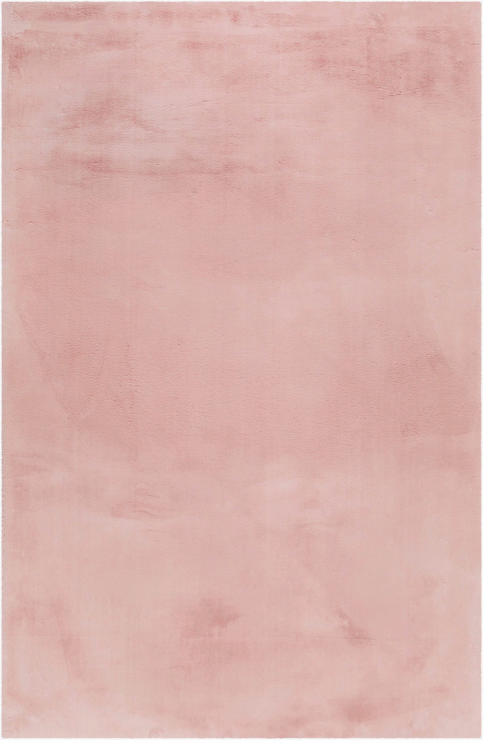 Esprit Alice Kunstfell Hochflor Teppich | 25mm Kaninchenfell-Haptik | Extra weicher rechteckiger Wohnzimmerteppich in Terrakotta-Orange rosa Teppiche Esprit
