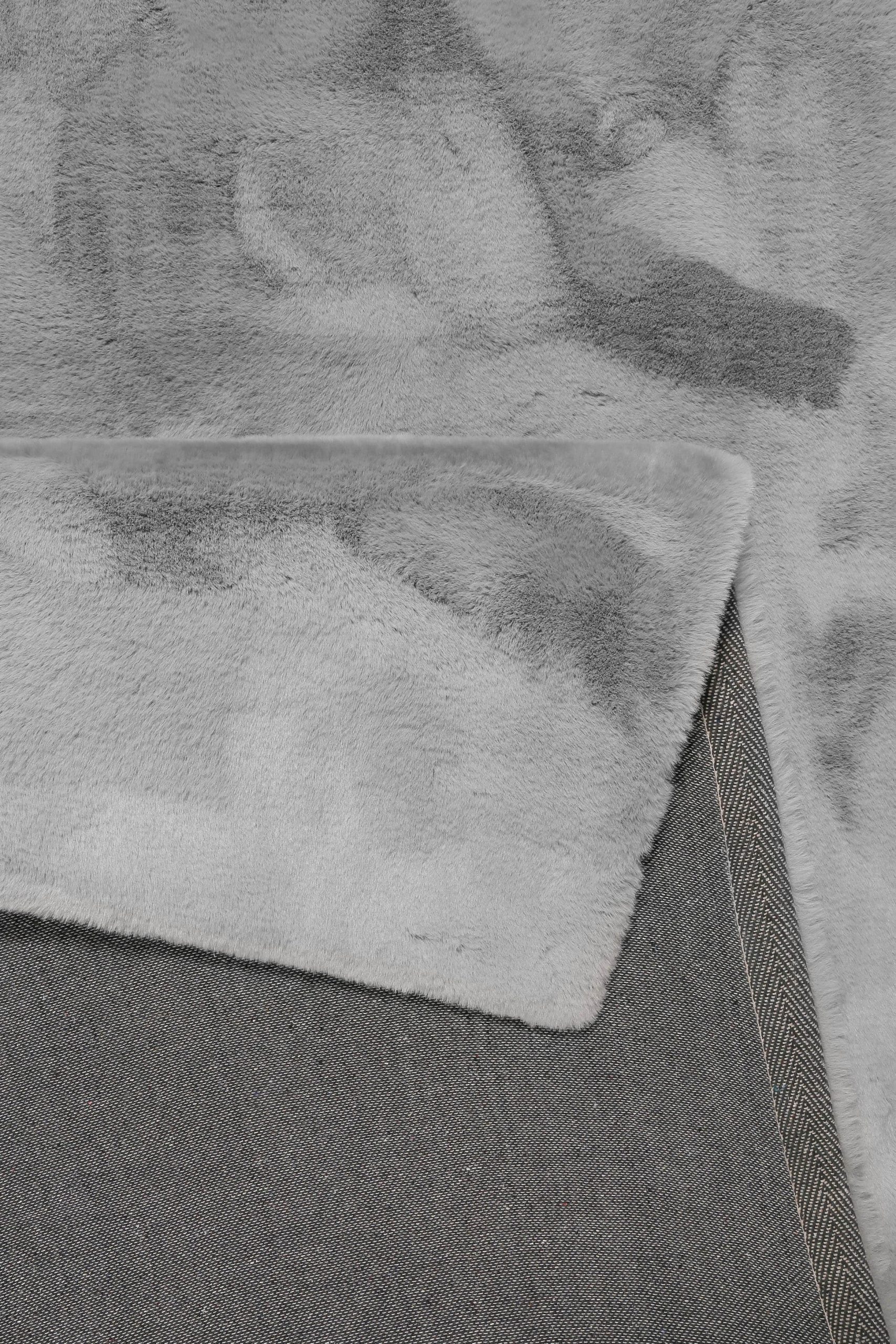 Esprit Alice Kunstfell Hochflor Teppich | 25mm Kaninchenfell-Haptik | Extra weicher rechteckiger Wohnzimmerteppich in Terrakotta-Orange grau Teppiche Esprit