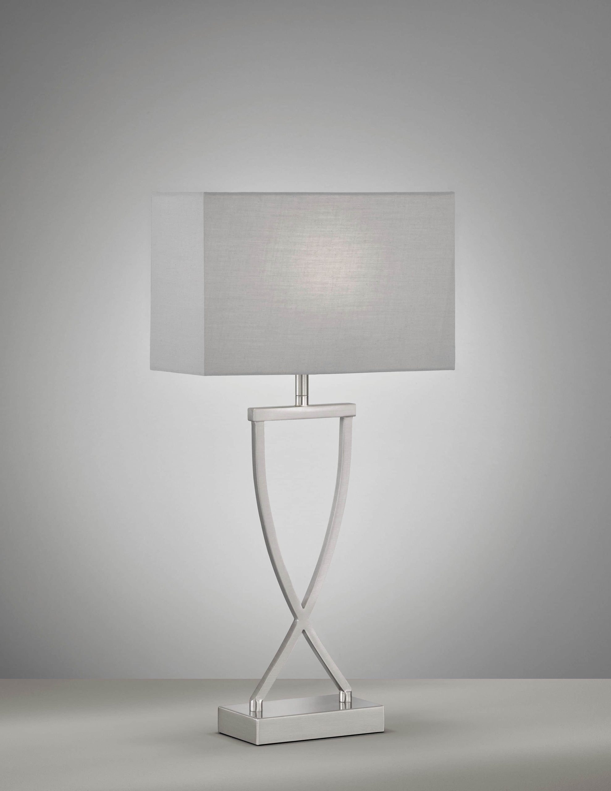 Lampen FISCHER \u0026 HONSEL FISCHER & HONSEL ANNI Modern Table Lamp - 1-Flame Metal Base with Fabric Shade, E27 Socket (Bulb Not Included), 51cm Height