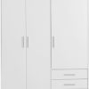 Schränke FORTE FORTE Kleiderschrank 'Jupiter' Made in Europe | 60x200 cm | 2 Breiten (80/120 cm) | 4 Farben | Mit Schubladen & variablen Einlegeböden | FSC®-Holz | Moderner Stauraum weiß