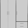 FORTE Kleiderschrank 'Jupiter' Made in Europe | 60x200 cm | 2 Breiten (80/120 cm) | 4 Farben | Mit Schubladen & variablen Einlegeböden | FSC®-Holz | Moderner Stauraum schwarz/we Schränke FORTE