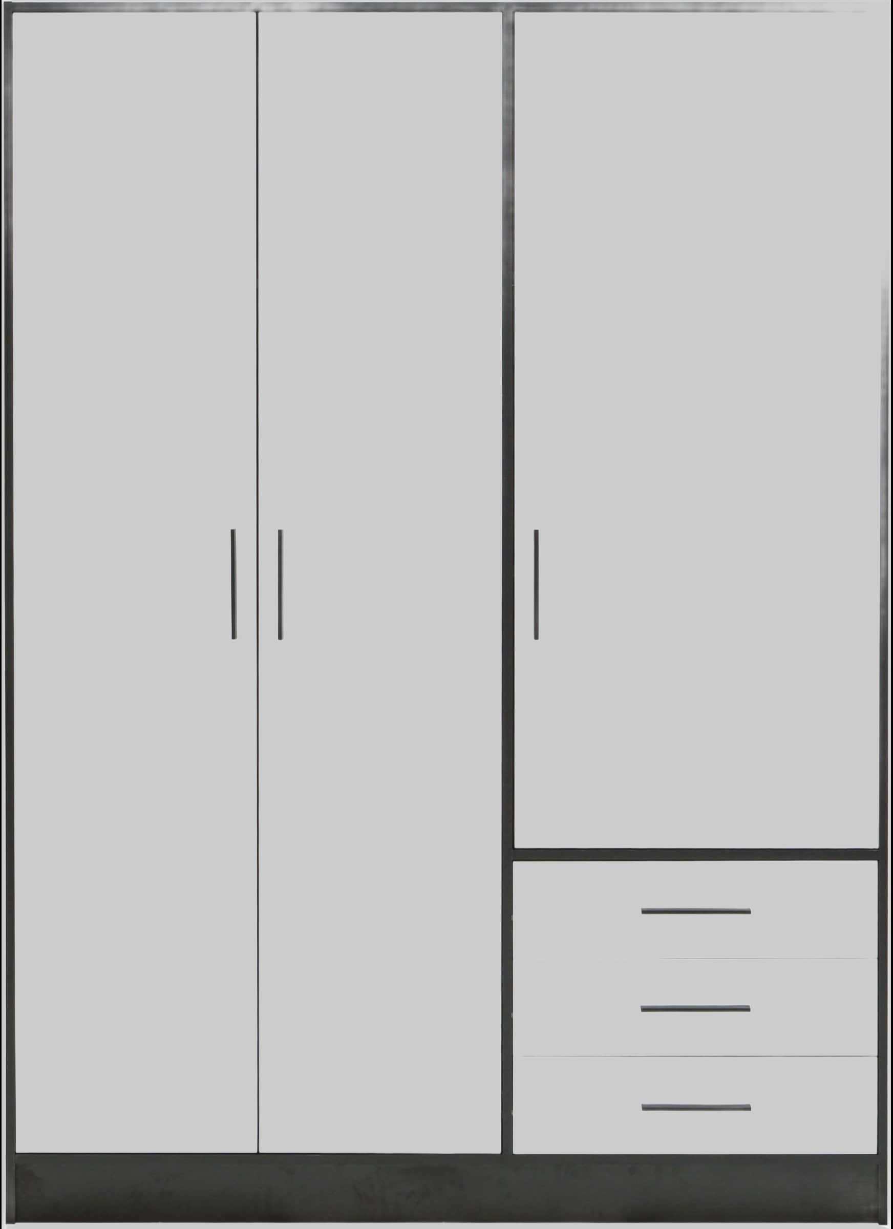 FORTE Kleiderschrank 'Jupiter' Made in Europe | 60x200 cm | 2 Breiten (80/120 cm) | 4 Farben | Mit Schubladen & variablen Einlegeböden | FSC®-Holz | Moderner Stauraum schwarz/we Schränke FORTE