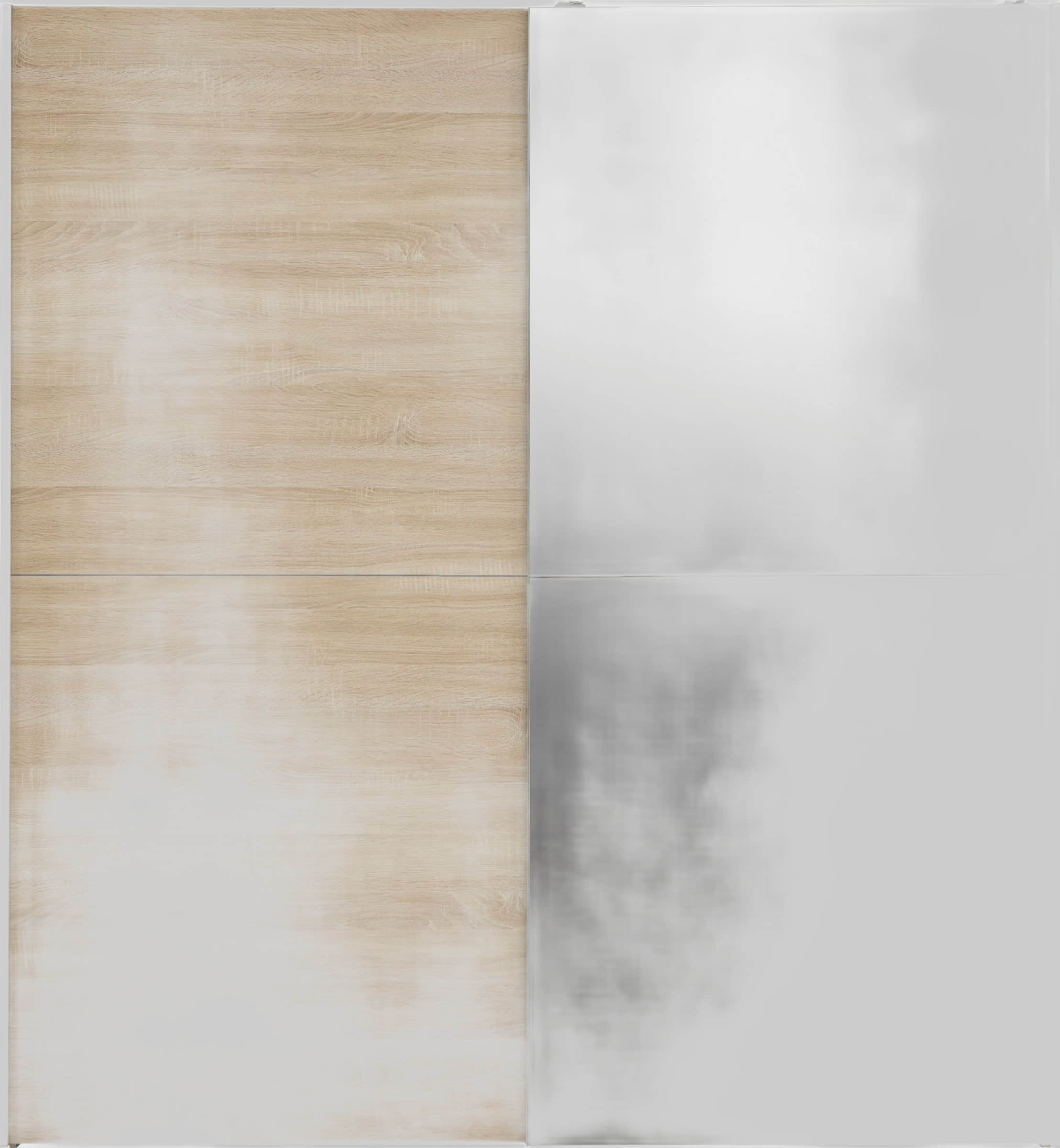 FORTE FORTE Schwebetürenschrank 'White Kiss' weiß | Moderner Kleiderschrank mit schwebenden Türen | 170cm Breite | Hochwertige Holznachbildung | Modell 486359-0 Sonoma Eiche Schränke