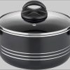 GSW Milano Nero 15-teiliges Kochtopf-Set aus Aluminium mit Induktionsboden inkl. Küchenhelfer (3 Töpfe, Kasserolle, 2 Pfannen) - PFAS-frei & spülmaschinengeeignet schwarz Koch- & Backzubehör GSW