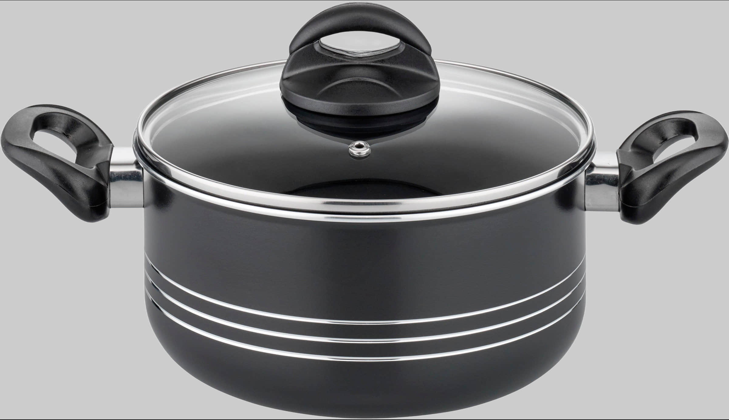GSW Milano Nero 15-teiliges Kochtopf-Set aus Aluminium mit Induktionsboden inkl. Küchenhelfer (3 Töpfe, Kasserolle, 2 Pfannen) - PFAS-frei & spülmaschinengeeignet schwarz Koch- & Backzubehör GSW