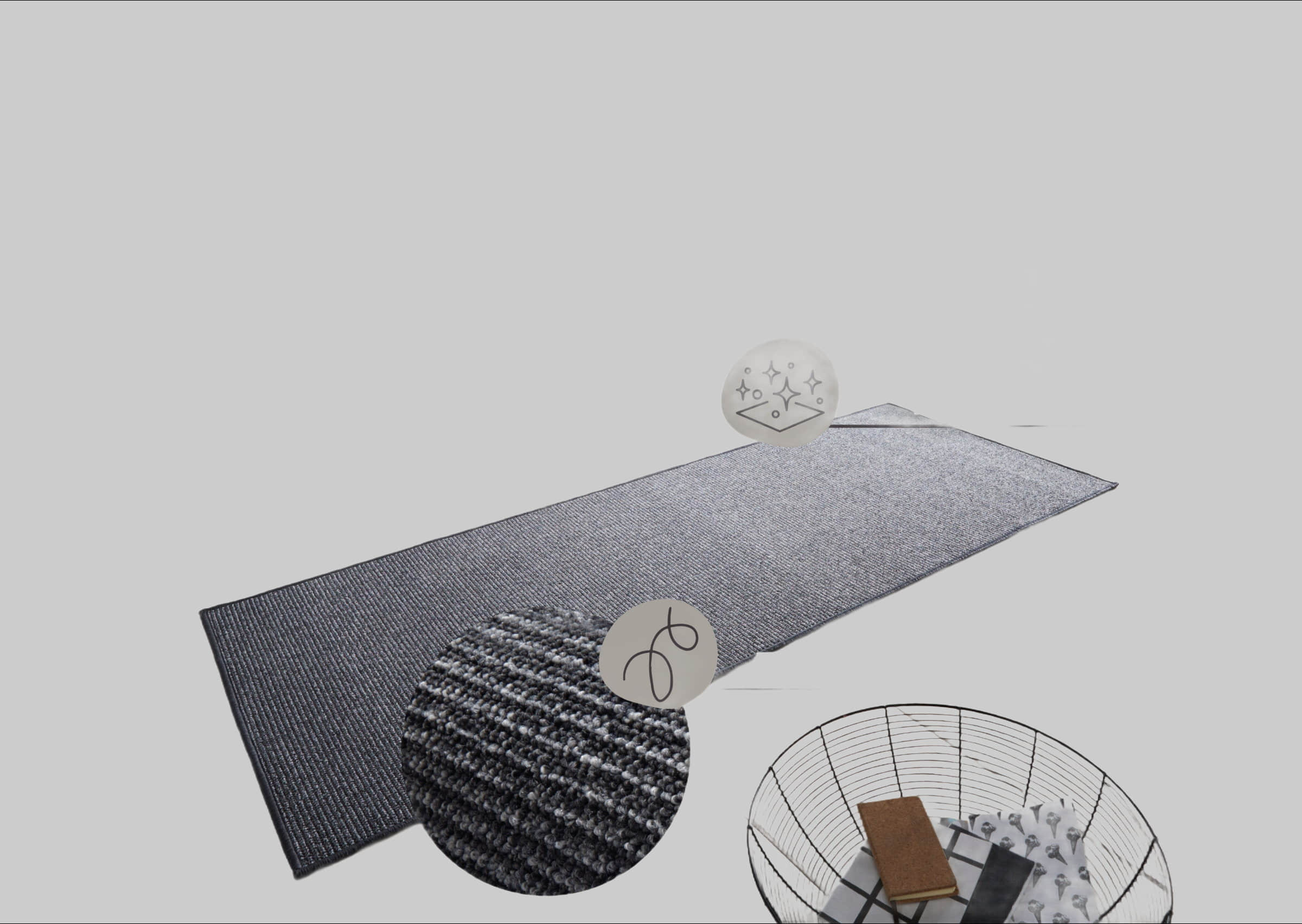 HANSE Home HANSE Home Läufer 'Bouclé' - 5 mm Höhe, rutschfester Teppichläufer mit Sisal-Optik | Polypropylen | Indoor/Outdoor | Küche & Flur anthrazit Garderobe & Flur