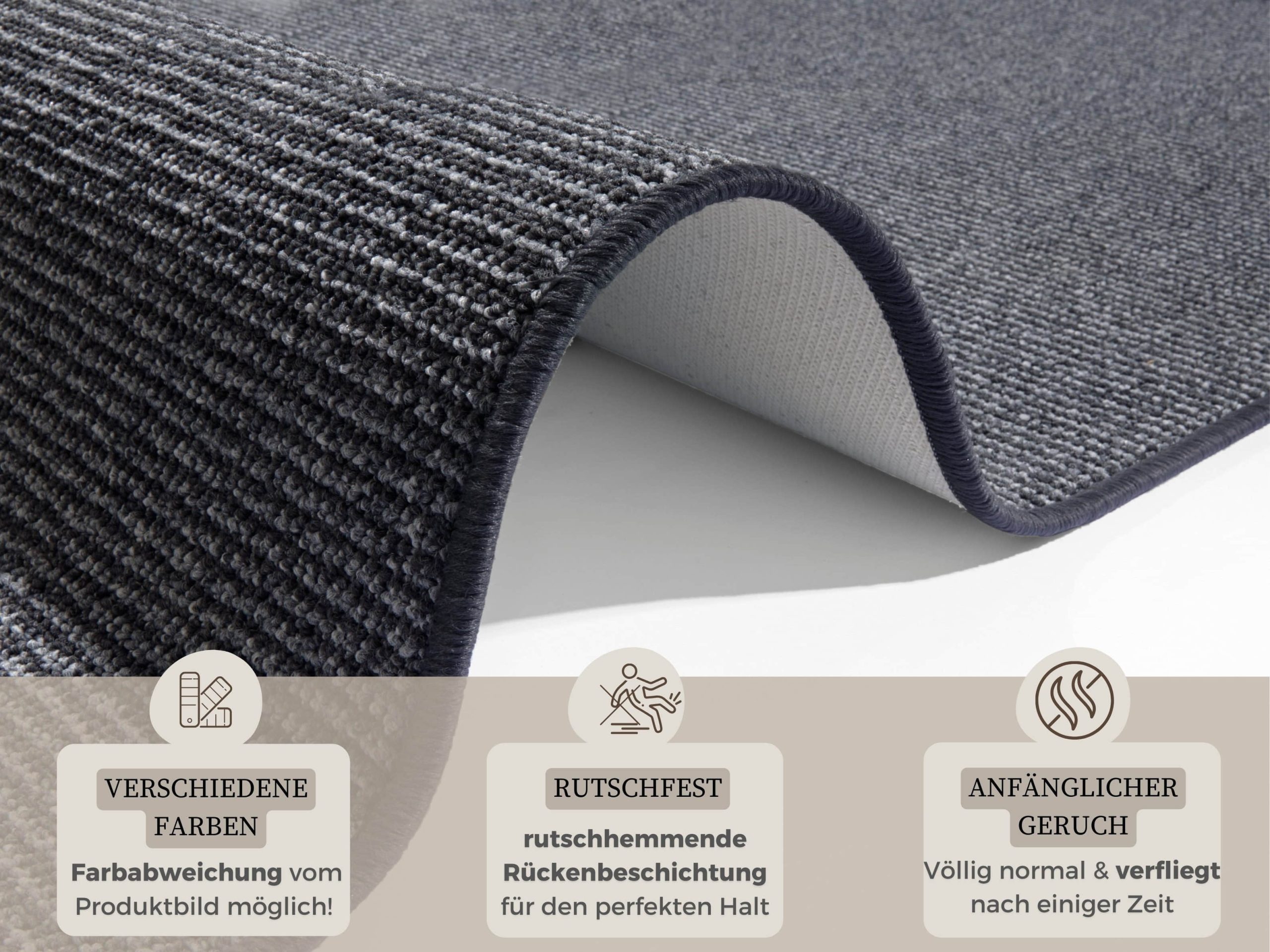 HANSE Home HANSE Home Läufer 'Bouclé' - 5 mm Höhe, rutschfester Teppichläufer mit Sisal-Optik | Polypropylen | Indoor/Outdoor | Küche & Flur anthrazit Garderobe & Flur