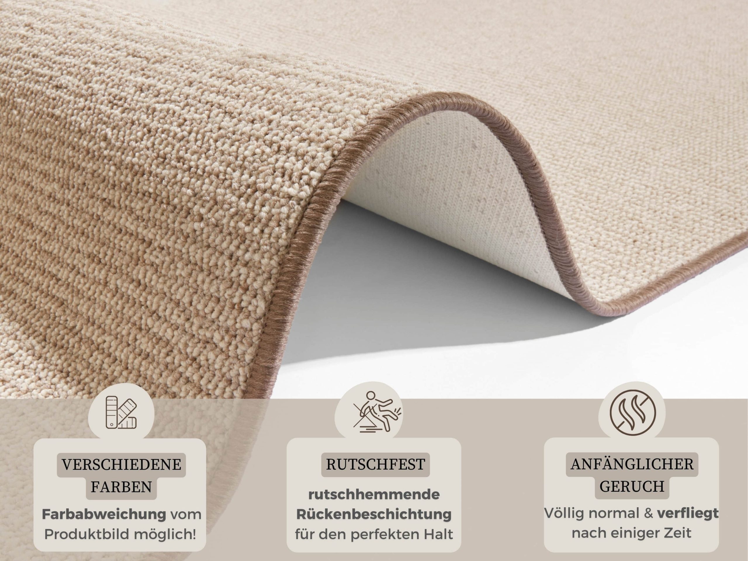 HANSE Home Läufer 'Bouclé' - 5 mm Höhe, rutschfester Teppichläufer mit Sisal-Optik | Polypropylen | Indoor/Outdoor | Küche & Flur beige HANSE Home Garderobe & Flur