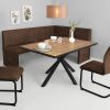 HELA Eckbank »MELANIE« – Vintage Design Eckbank mit Polsterung & Steppnähten | Hochwertige Qualität Vintage Sc Sitzbänke HELA